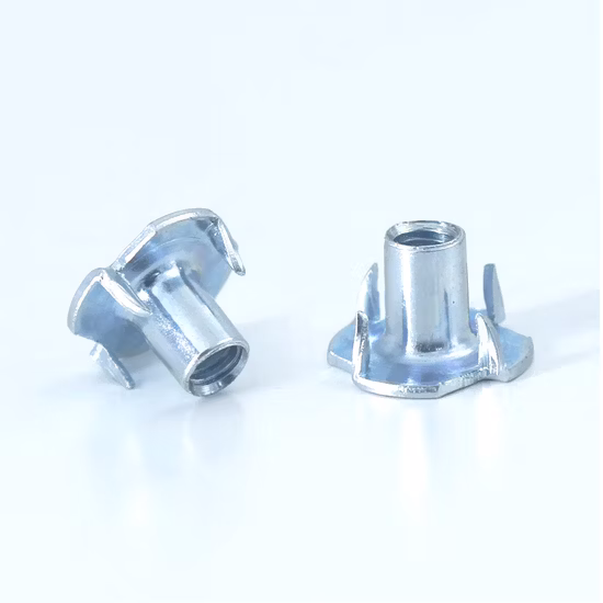 Tee Nuts, Carbon Steel T Nut, 4 Prong T Nuts Fastener Tee Nut, 1/4-20 X 1/4